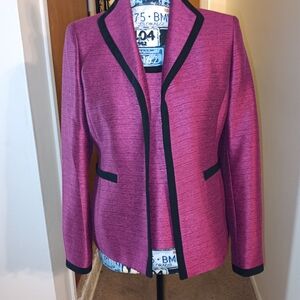 Kasper Fuchsia Blazer with Black Accents
